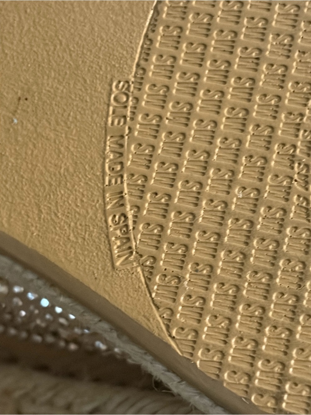 Stuart Weitzman Cream Espadrille Slip-Ons with Gold Studs - Picture 4 of 5